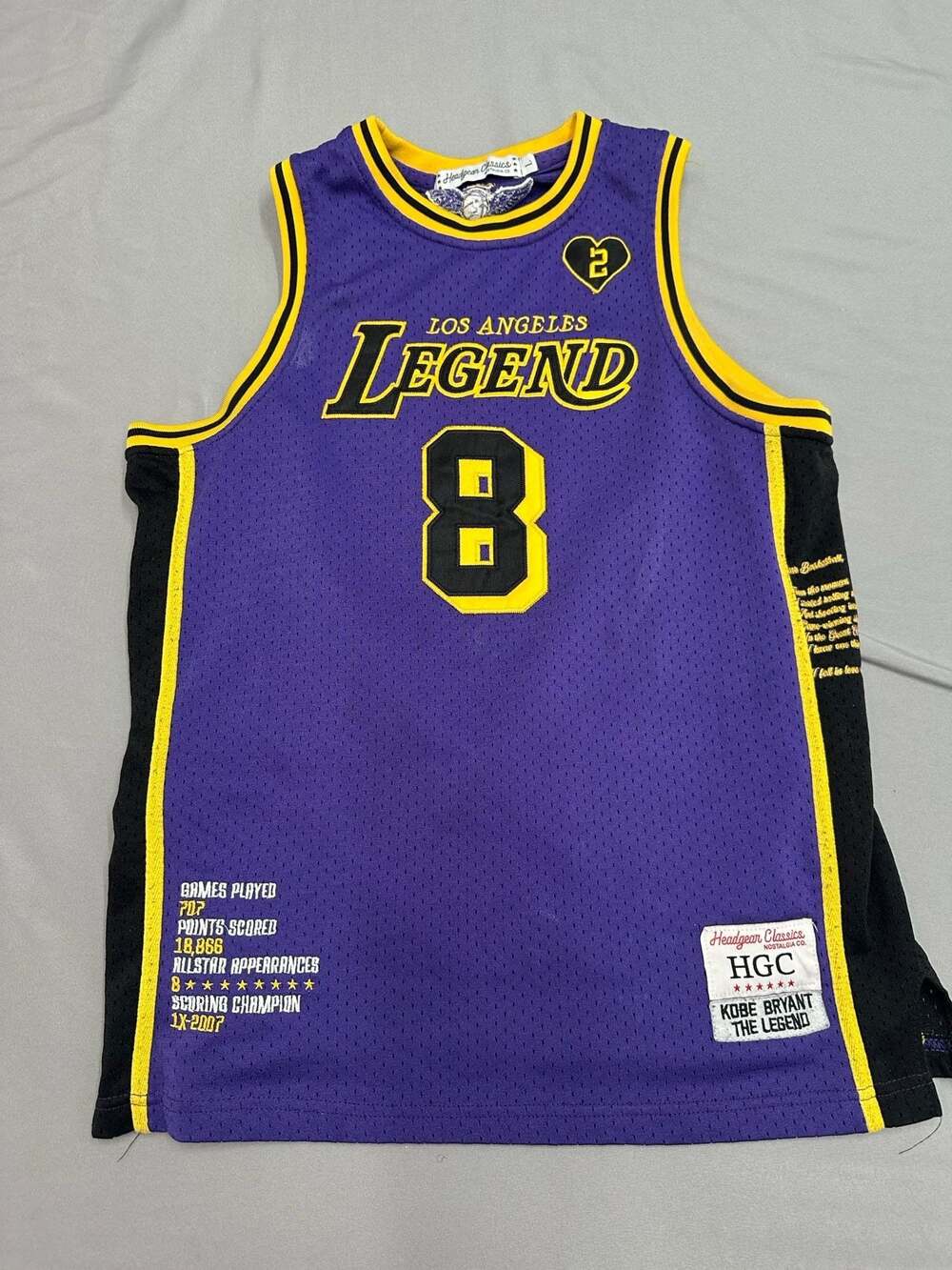Headgear Classics Kobe Bryant Mamba 8/24 Commemorative Legend Basketball Jersey
